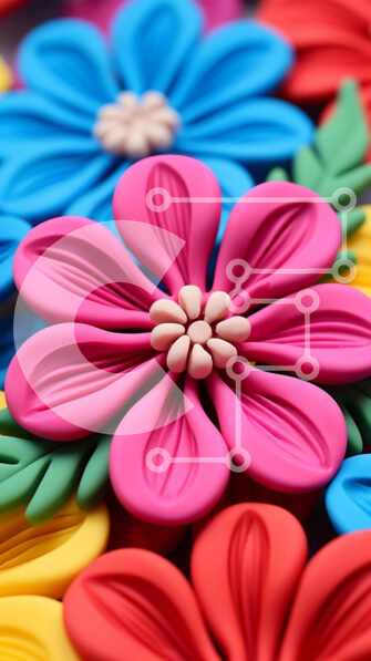 Σετ των 2 Intra Συλλεκτικό Ξύλινο Παζλ Plywood  4mm - Ζωντανός κύκλος από πλαστικά λουλούδια Σε Ξύλινο Κουτί - Διαστάσεις: 10x10 cm – 25 κομμάτια