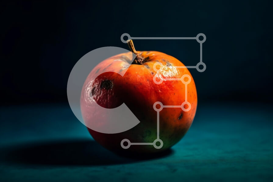 Σετ των 2 Intra Συλλεκτικό Ξύλινο Παζλ Plywood  4mm - Ζουμερό και νόστιμο κόκκινο μήλο σε σκούρο φόντο Σε Ξύλινο Κουτί - Διαστάσεις: 10x10 cm – 25 κομμάτια