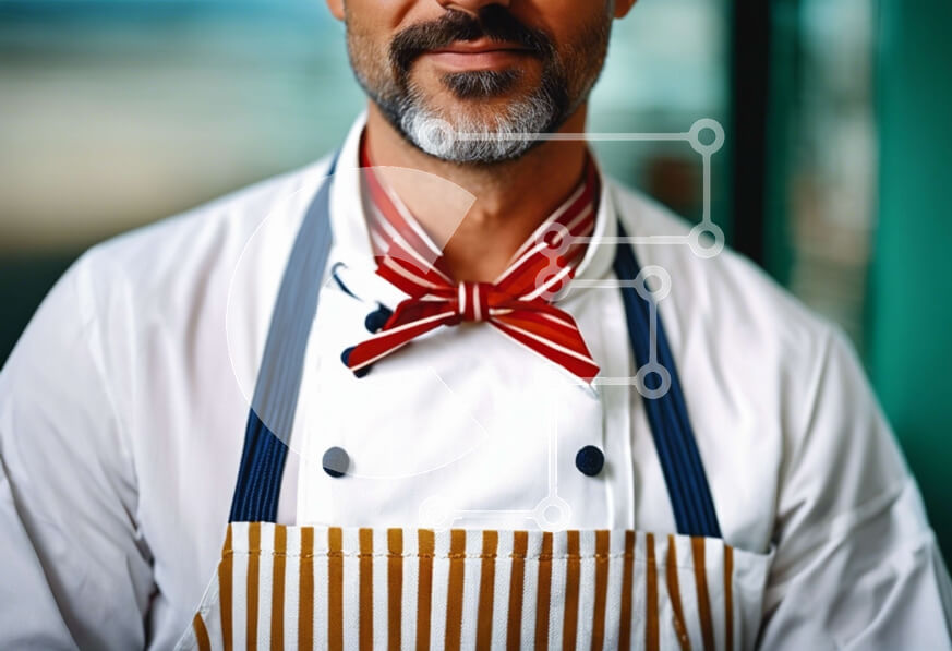 Intra Συλλεκτικό Ξύλινο Παζλ Plywood  4mm - Happy Chef με μπουφάν και παπιγιόν σεφ Σε Ξύλινο Κουτί - Διαστάσεις Puzzle: 10x10 cm – 25 κομμάτια