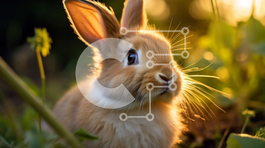 Intra Συλλεκτικό Ξύλινο Παζλ Plywood  4mm - Όμορφη εικόνα ενός κουνελιού σε ένα πεδίο ηλιοβασιλέματος Σε Ξύλινο Κουτί - Διαστάσεις: 10x10 cm – 25 κομμάτια