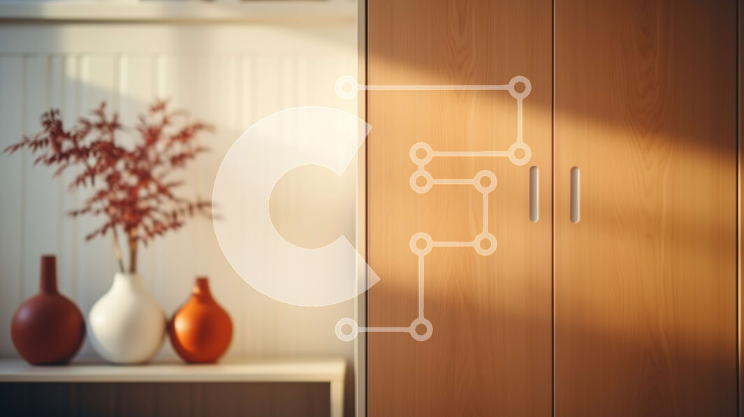 Intra Συλλεκτικό Ξύλινο Παζλ Plywood  4mm - Άνετο δωμάτιο με ξύλινο ντουλάπι και όμορφα βάζα Σε Ξύλινο Κουτί - Διαστάσεις Puzzle: 10x10 cm – 25 κομμάτια