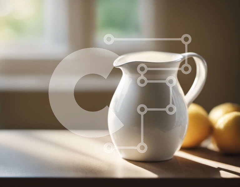 Σετ των 2 Intra Συλλεκτικό Ξύλινο Παζλ Plywood  4mm - Λευκή στάμνα με κίτρινα λεμόνια σε ξύλινο τραπέζι Σε Ξύλινο Κουτί - Διαστάσεις: 10x10 cm – 25 κομμάτια