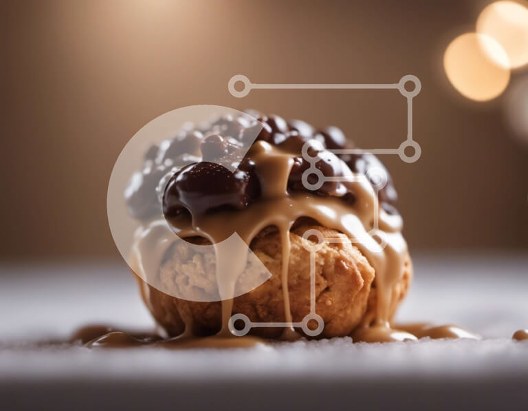 Σετ των 2 Intra Συλλεκτικό Ξύλινο Παζλ Plywood  4mm - Νόστιμο επιδόρπιο καλυμμένο με σάλτσα σοκολάτας και καραμέλα Σε Ξύλινο Κουτί - Διαστάσεις: 10x10 cm – 25 κομμάτια