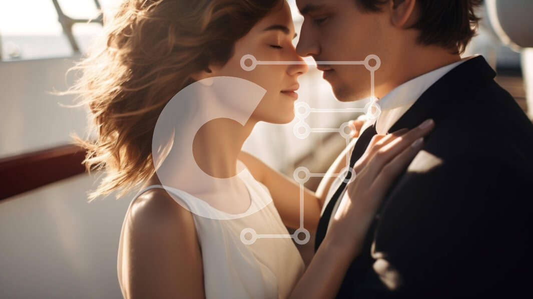 Intra Συλλεκτικό Ξύλινο Παζλ Plywood  4mm - Ρομαντικό ζευγάρι σε ένα κρουαζιερόπλοιο στον ωκεανό Σε Ξύλινο Κουτί - Διαστάσεις Puzzle: 10x10 cm – 25 κομμάτια