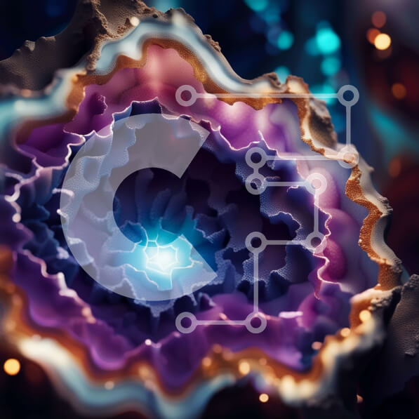 Intra Συλλεκτικό Ξύλινο Παζλ Plywood  4mm - Εκπληκτική φωτογραφία από κοντά του Geode με ζωντανό μπλε κέντρο και αστραφτερούς κρυστάλλους Σε Ξύλινο Κουτί - Διαστάσεις: 10x10 cm – 25 κομμάτια