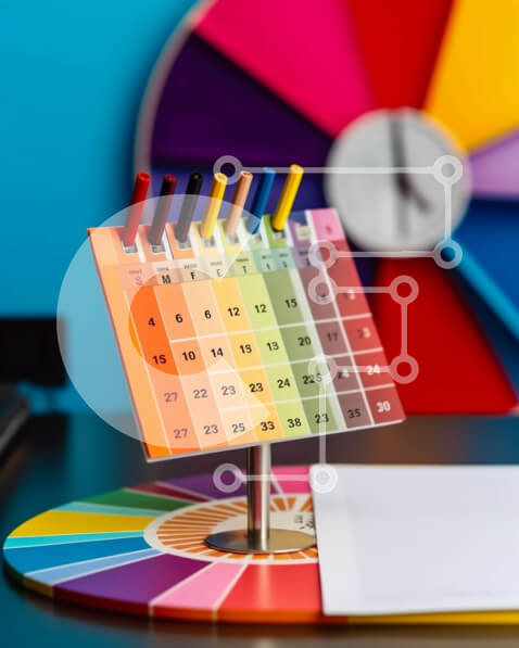 Intra Συλλεκτικό Ξύλινο Παζλ Plywood  4mm - Πολύχρωμο επιτραπέζιο ημερολόγιο με ρολόι Σε Ξύλινο Κουτί - Διαστάσεις Puzzle: 10x10 cm – 25 κομμάτια