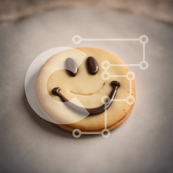 Σετ των 2 Intra Συλλεκτικό Ξύλινο Παζλ Plywood  4mm - Μπισκότο Smiley Face με παγωμένο σοκολάτα σε χαρτί περγαμηνής Σε Ξύλινο Κουτί - Διαστάσεις: 10x10 cm – 25 κομμάτια