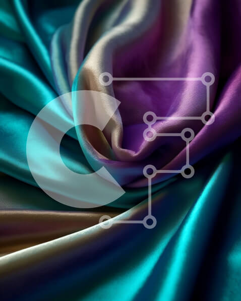 Intra Συλλεκτικό Ξύλινο Παζλ Plywood  4mm - Κοντινό πλάνο πολύχρωμο μεταξωτό ύφασμα με λαμπερή και λεία επιφάνεια Σε Ξύλινο Κουτί - Διαστάσεις Puzzle: 10x10 cm – 25 κομμάτια