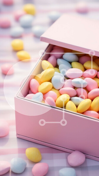 Intra Συλλεκτικό Ξύλινο Παζλ Plywood  4mm - Ποικιλία ζαχαρωτών σε ροζ κουτί Σε Ξύλινο Κουτί - Διαστάσεις: 10x10 cm – 25 κομμάτια