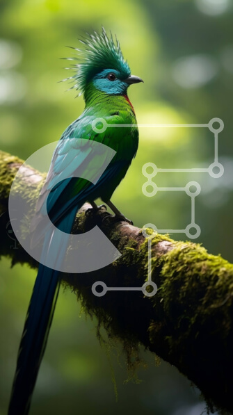 Σετ των 2 Intra Συλλεκτικό Ξύλινο Παζλ Plywood  4mm - Όμορφη εικόνα ενός πολύχρωμου πουλιού στο δάσος Σε Ξύλινο Κουτί - Διαστάσεις: 10x10 cm – 25 κομμάτια