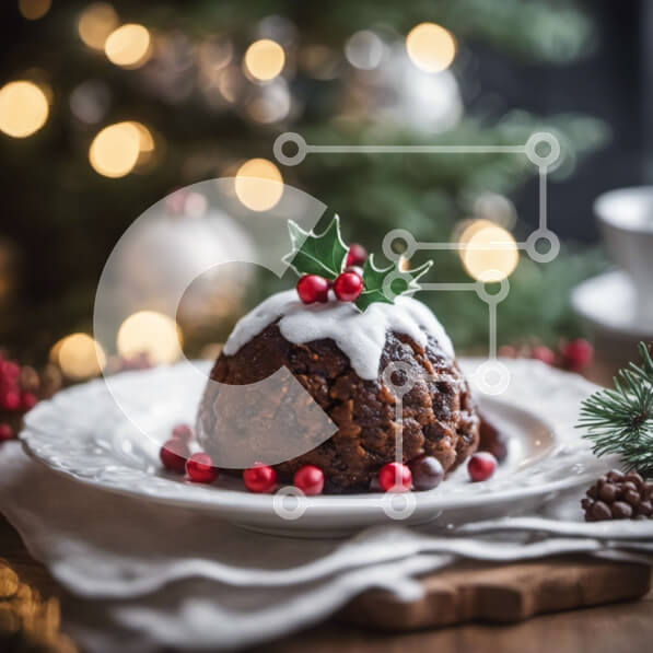 Σετ των 2 Intra Συλλεκτικό Ξύλινο Παζλ Plywood  4mm - Διακοσμημένο επιδόρπιο με μούρα στο λευκό πιάτο Σε Ξύλινο Κουτί - Διαστάσεις: 10x10 cm – 25 κομμάτια