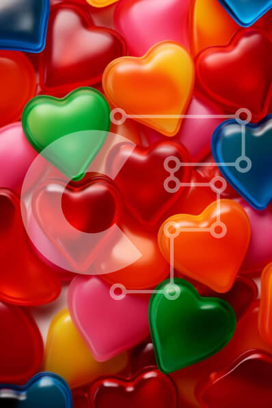 Intra Συλλεκτικό Ξύλινο Παζλ Plywood  4mm - Πολύχρωμο ζαχαρωτό σε σχήμα καρδιάς στο τραπέζι Σε Ξύλινο Κουτί - Διαστάσεις Puzzle: 10x10 cm – 25 κομμάτια