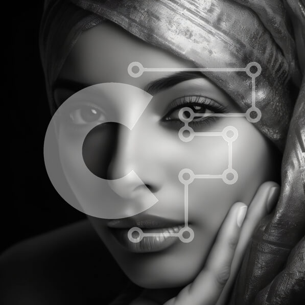 Intra Συλλεκτικό Ξύλινο Παζλ Plywood  4mm - Εκπληκτικό πορτρέτο μιας γυναίκας με μαντίλα Σε Ξύλινο Κουτί - Διαστάσεις Puzzle: 10x10 cm – 25 κομμάτια