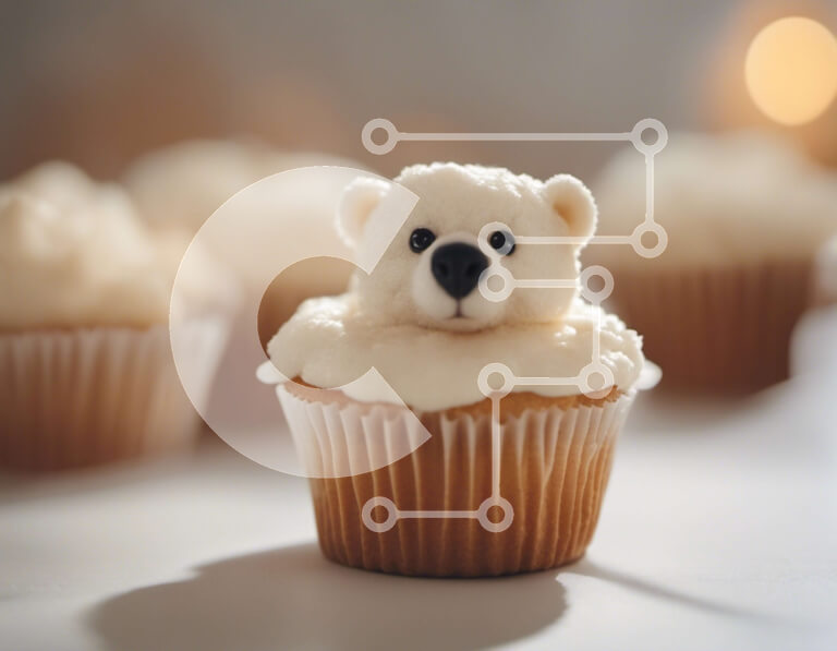 Σετ των 2 Intra Συλλεκτικό Ξύλινο Παζλ Plywood  4mm - Διακοσμητικό Cupcake με παγωτό πολική αρκούδα Σε Ξύλινο Κουτί - Διαστάσεις: 10x10 cm – 25 κομμάτια