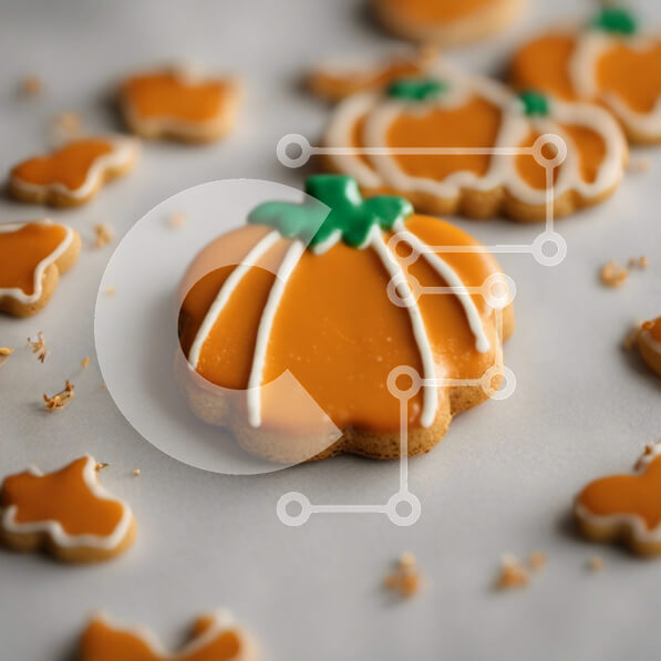 Σετ των 2 Intra Συλλεκτικό Ξύλινο Παζλ Plywood  4mm - Λαχταριστό μπισκότο σε σχήμα κολοκύθας με πασπάλισμα Σε Ξύλινο Κουτί - Διαστάσεις: 10x10 cm – 25 κομμάτια