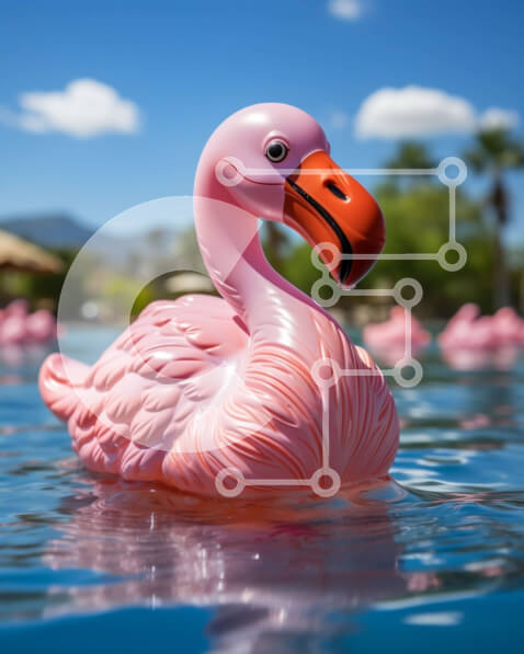 Intra Συλλεκτικό Ξύλινο Παζλ Plywood  4mm - Όμορφη εικόνα των ροζ φλαμίνγκο σε μια πισίνα Σε Ξύλινο Κουτί - Διαστάσεις: 10x10 cm – 25 κομμάτια