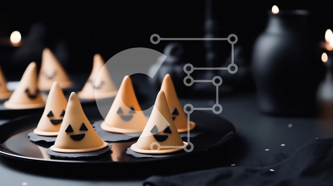 Σετ των 2 Intra Συλλεκτικό Ξύλινο Παζλ Plywood  4mm - Μπισκότα με καπέλο μαγισσών για αποκριάτικα πάρτι Σε Ξύλινο Κουτί - Διαστάσεις: 10x10 cm – 25 κομμάτια