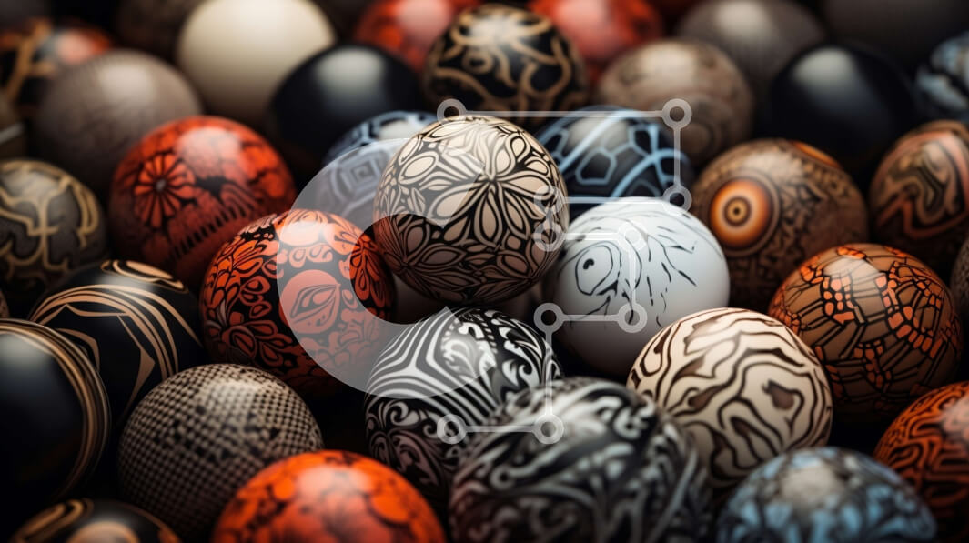 Intra Συλλεκτικό Ξύλινο Παζλ Plywood  4mm - Διακοσμημένα αυγά σε κύκλο Σε Ξύλινο Κουτί - Διαστάσεις Puzzle: 10x10 cm – 25 κομμάτια