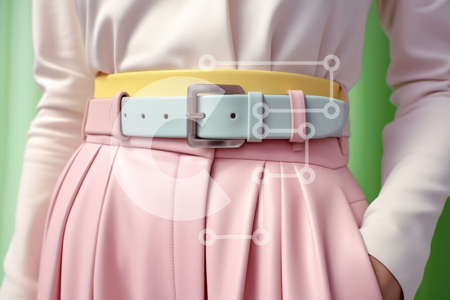 Intra Συλλεκτικό Ξύλινο Παζλ Plywood  4mm - Κομψή γυναίκα με ροζ και κίτρινο ντύσιμο με λευκή ζώνη Σε Ξύλινο Κουτί - Διαστάσεις Puzzle: 10x10 cm – 25 κομμάτια