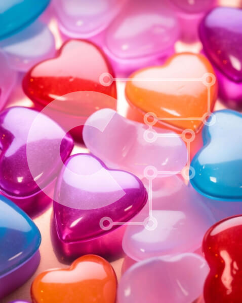 Intra Συλλεκτικό Ξύλινο Παζλ Plywood  4mm - Συστάδα από πολύχρωμα πλαστικά σε σχήμα καρδιάς για χειροτεχνίες και διακοσμήσεις Σε Ξύλινο Κουτί - Διαστάσεις Puzzle: 10x10 cm – 25 κομμάτια