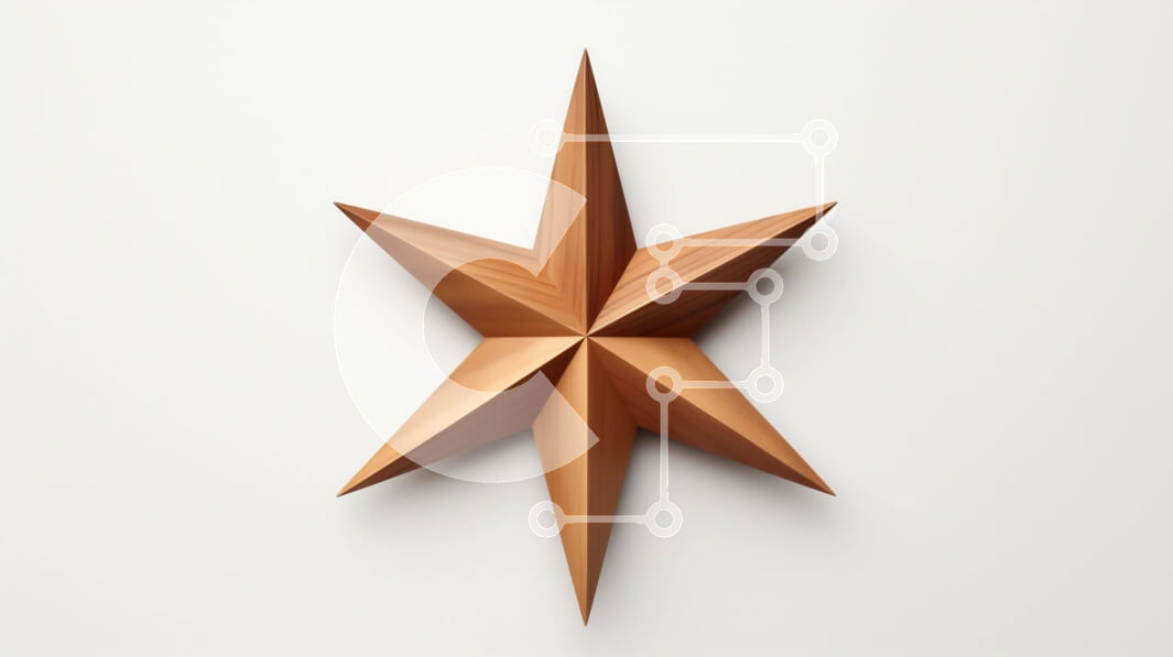 Intra Συλλεκτικό Ξύλινο Παζλ Plywood  4mm - Ξύλινη διακόσμηση αστεριών σε άσπρο φόντο Σε Ξύλινο Κουτί - Διαστάσεις Puzzle: 10x10 cm – 25 κομμάτια