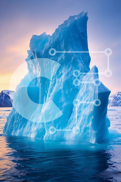 Σετ των 2 Intra Συλλεκτικό Ξύλινο Παζλ Plywood  4mm - Όμορφη εικόνα ενός παγόβουνου στο ηλιοβασίλεμα Σε Ξύλινο Κουτί - Διαστάσεις: 10x10 cm – 25 κομμάτια