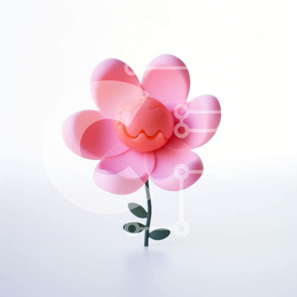 Intra Συλλεκτικό Ξύλινο Παζλ Plywood  4mm - Ροζ λουλούδι με αυγό σε λευκό φόντο Σε Ξύλινο Κουτί - Διαστάσεις: 10x10 cm – 25 κομμάτια