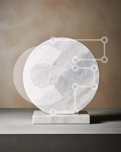 Intra Συλλεκτικό Ξύλινο Παζλ Plywood  4mm - Κομψό και εκλεπτυσμένο λευκό μαρμάρινο γλυπτό σε βάθρο Σε Ξύλινο Κουτί - Διαστάσεις Puzzle: 10x10 cm – 25 κομμάτια