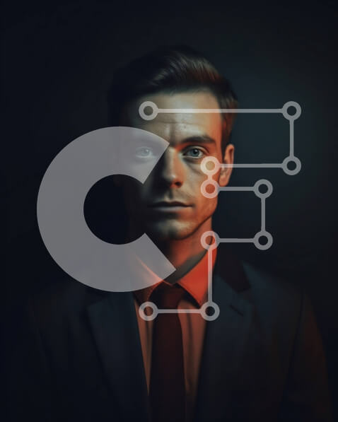 Intra Συλλεκτικό Ξύλινο Παζλ Plywood  4mm - Επαγγελματική φωτογραφία ενός άνδρα με μαύρο κοστούμι και κόκκινη γραβάτα Σε Ξύλινο Κουτί - Διαστάσεις Puzzle: 10x10 cm – 25 κομμάτια