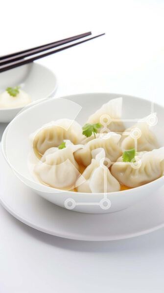 Intra Συλλεκτικό Ξύλινο Παζλ Plywood  4mm - Λευκό μπολ με ζυμαρικά με σάλτσα και ξυλάκια Σε Ξύλινο Κουτί - Διαστάσεις: 10x10 cm – 25 κομμάτια