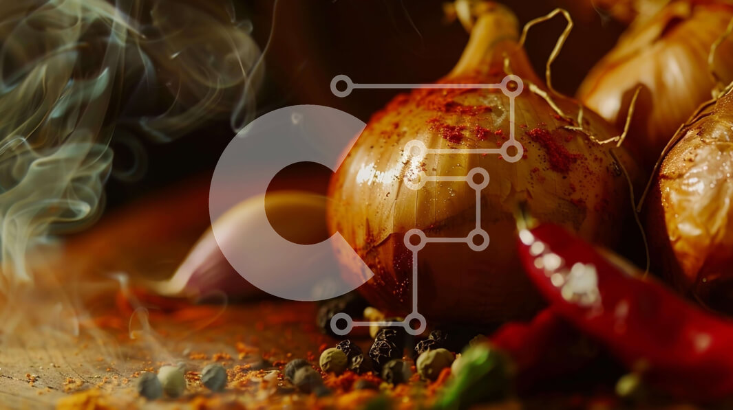 Σετ των 2 Intra Συλλεκτικό Ξύλινο Παζλ Plywood  4mm - Υλικά μαγειρικής σε ξύλινο τραπέζι με καπνό Σε Ξύλινο Κουτί - Διαστάσεις: 10x10 cm – 25 κομμάτια