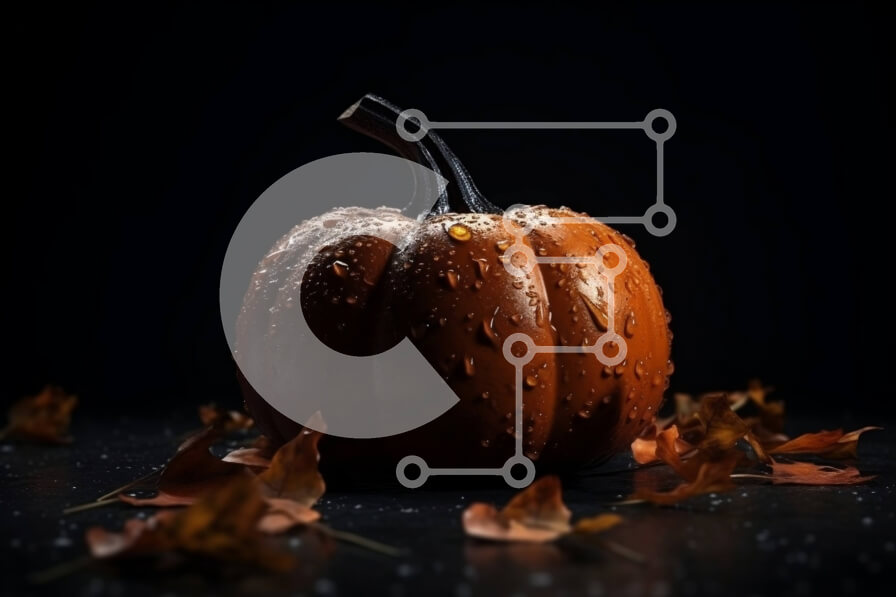 Intra Συλλεκτικό Ξύλινο Παζλ Plywood  4mm - Όμορφη εικόνα μιας κολοκύθας καλυμμένης με σταγόνες νερού Σε Ξύλινο Κουτί - Διαστάσεις: 10x10 cm – 25 κομμάτια