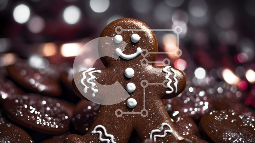 Σετ των 2 Intra Συλλεκτικό Ξύλινο Παζλ Plywood  4mm - Σοκολάτα μελόψωμο άνθρωπος σε φόντο μπισκότων Σε Ξύλινο Κουτί - Διαστάσεις: 10x10 cm – 25 κομμάτια