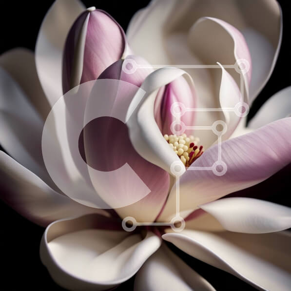 Intra Συλλεκτικό Ξύλινο Παζλ Plywood  4mm - Όμορφη κινηματογράφηση σε πρώτο πλάνο ενός λευκού και ροζ λουλουδιού με κατσαρά πέταλα Σε Ξύλινο Κουτί - Διαστάσεις: 10x10 cm – 25 κομμάτια