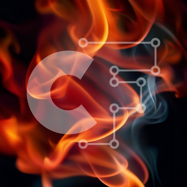 Intra Συλλεκτικό Ξύλινο Παζλ Plywood  4mm - Ζωντανή αφηρημένη εικόνα φλόγας και καπνού Σε Ξύλινο Κουτί - Διαστάσεις Puzzle: 10x10 cm – 25 κομμάτια