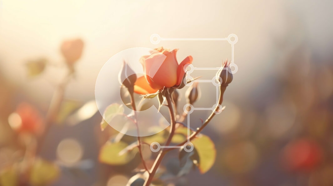 Intra Συλλεκτικό Ξύλινο Παζλ Plywood  4mm - Όμορφο πορτοκαλί τριαντάφυλλο σε ένα χωράφι με το φως του ήλιου Σε Ξύλινο Κουτί - Διαστάσεις: 10x10 cm – 25 κομμάτια