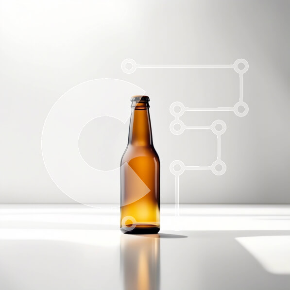 Σετ των 2 Intra Συλλεκτικό Ξύλινο Παζλ Plywood  4mm - Εκπληκτική εικόνα του μπουκαλιού καφέ μπύρας με το φως του ήλιου να περνάει Σε Ξύλινο Κουτί - Διαστάσεις: 10x10 cm – 25 κομμάτια