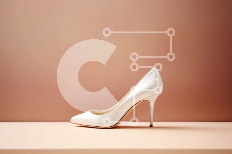 Intra Συλλεκτικό Ξύλινο Παζλ Plywood  4mm - Κομψό λευκό ψηλοτάκουνο παπούτσι με περίπλοκες λεπτομέρειες σε μύτη και φτέρνα Σε Ξύλινο Κουτί - Διαστάσεις Puzzle: 10x10 cm – 25 κομμάτια