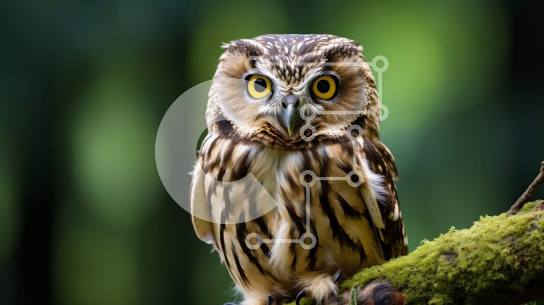 Intra Συλλεκτικό Ξύλινο Παζλ Plywood  4mm - Περίεργη κουκουβάγια που κάθεται σε ένα κλαδί Σε Ξύλινο Κουτί - Διαστάσεις: 10x10 cm – 25 κομμάτια