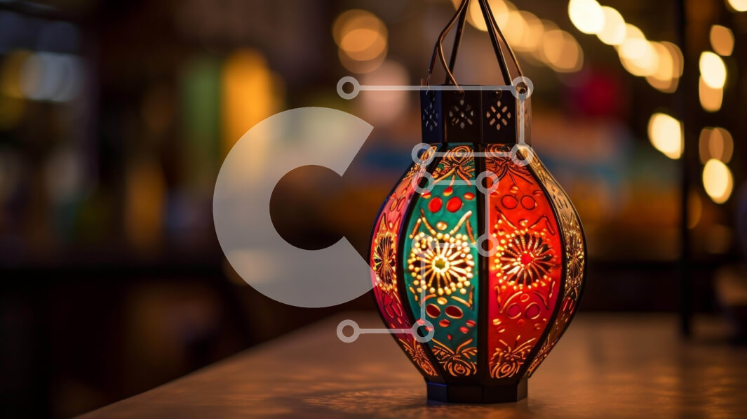 Intra Συλλεκτικό Ξύλινο Παζλ Plywood  4mm - Πολύχρωμο χειροποίητο φωτιστικό στο τραπέζι Σε Ξύλινο Κουτί - Διαστάσεις Puzzle: 10x10 cm – 25 κομμάτια