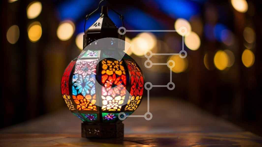 Intra Συλλεκτικό Ξύλινο Παζλ Plywood  4mm - Πολύχρωμο φανάρι στο τραπέζι με το φως των κεριών Σε Ξύλινο Κουτί - Διαστάσεις Puzzle: 10x10 cm – 25 κομμάτια