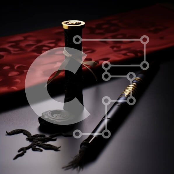 Intra Συλλεκτικό Ξύλινο Παζλ Plywood  4mm - Στυλό και δοχείο μελανιού σε κόκκινο πανί Σε Ξύλινο Κουτί - Διαστάσεις: 10x10 cm – 25 κομμάτια