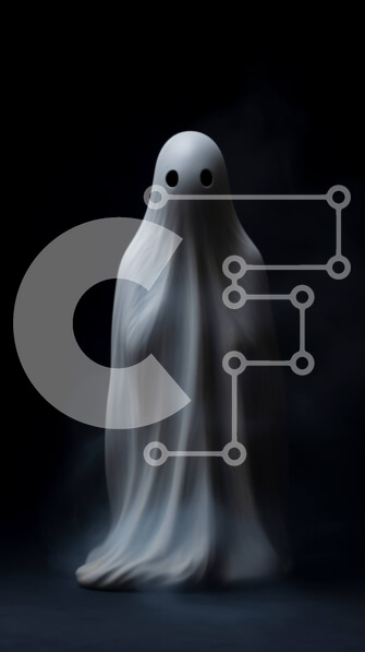 Intra Συλλεκτικό Ξύλινο Παζλ Plywood  4mm - Απόκοσμη εικόνα φάντασμα για το Halloween Atmosphere Σε Ξύλινο Κουτί - Διαστάσεις: 10x10 cm – 25 κομμάτια