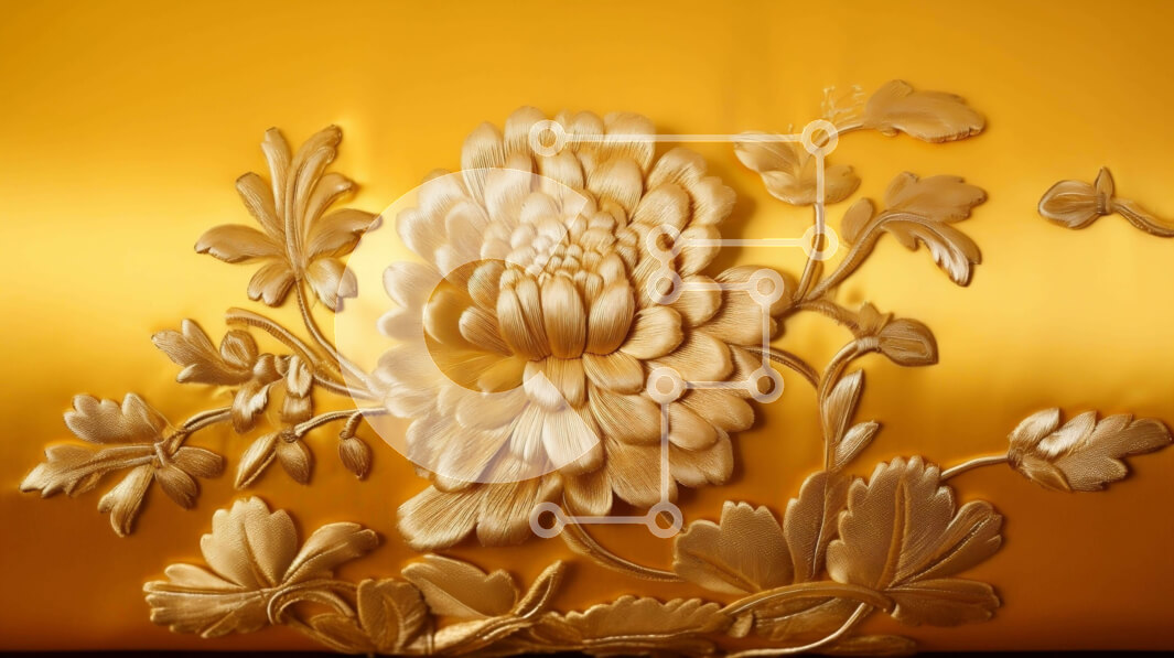 Intra Συλλεκτικό Ξύλινο Παζλ Plywood  4mm - Χρυσό χρώμα Floral σχέδιο φόντο Σε Ξύλινο Κουτί - Διαστάσεις Puzzle: 10x10 cm – 25 κομμάτια