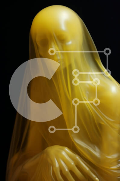 Intra Συλλεκτικό Ξύλινο Παζλ Plywood  4mm - Αφηρημένο κίτρινο έργο τέχνης Σε Ξύλινο Κουτί - Διαστάσεις Puzzle: 10x10 cm – 25 κομμάτια