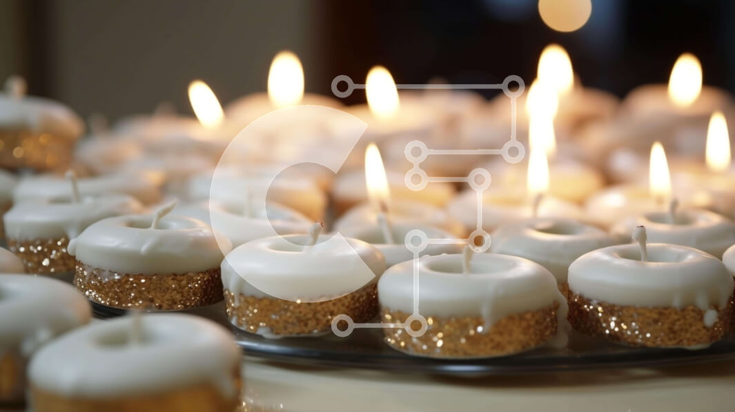 Σετ των 2 Intra Συλλεκτικό Ξύλινο Παζλ Plywood  4mm - Δίσκος με μικρά λευκά cupcakes με αναμμένα κεριά Σε Ξύλινο Κουτί - Διαστάσεις: 10x10 cm – 25 κομμάτια