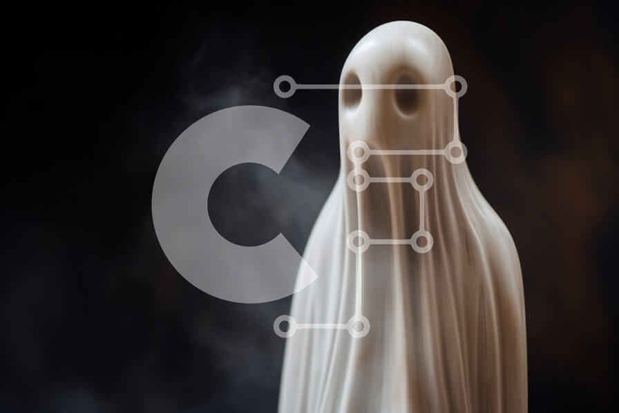 Intra Συλλεκτικό Ξύλινο Παζλ Plywood  4mm - Άσπρο ειδώλιο φάντασμα με καπνό σε διακοσμητικό αντικείμενο Σε Ξύλινο Κουτί - Διαστάσεις Puzzle: 10x10 cm – 25 κομμάτια