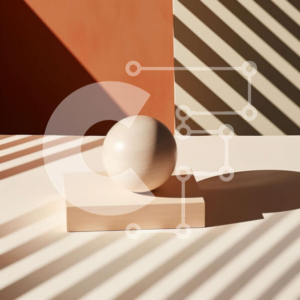 Intra Συλλεκτικό Ξύλινο Παζλ Plywood  4mm - Ξύλινη μπάλα σε πορτοκαλί ράφι με σκιές Σε Ξύλινο Κουτί - Διαστάσεις: 10x10 cm – 25 κομμάτια