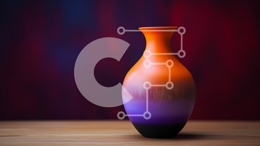 Intra Συλλεκτικό Ξύλινο Παζλ Plywood  4mm - Πολύχρωμο βάζο σε ξύλινο τραπέζι με κόκκινο φόντο Σε Ξύλινο Κουτί - Διαστάσεις Puzzle: 10x10 cm – 25 κομμάτια