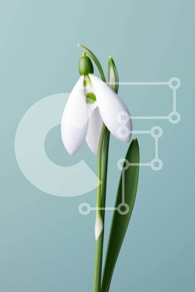 Σετ των 2 Intra Συλλεκτικό Ξύλινο Παζλ Plywood  4mm - Μονό Snowdrop Flower in Bloom Σε Ξύλινο Κουτί - Διαστάσεις: 10x10 cm – 25 κομμάτια